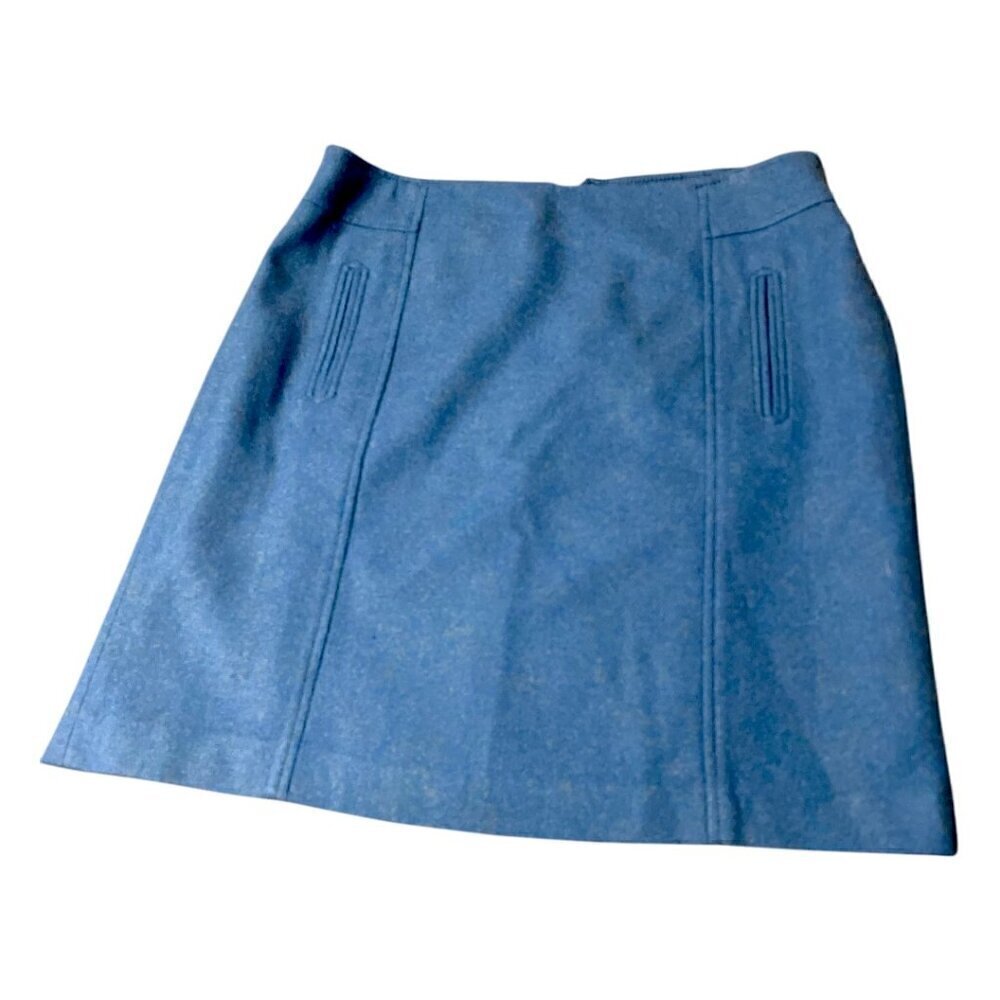 Talbots Women's Periwinkle Blue Wool Blend Straight Skirt Size 12